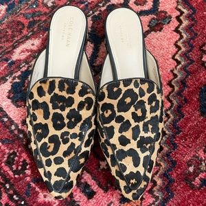 cole haan leopard mules